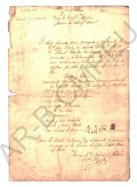 [Documento sobre una testamentaría y entrega de hacienda] 1851