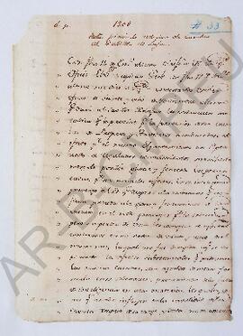 [Intimación al Alcalde Ordinario de la Villa de Luján] 1808